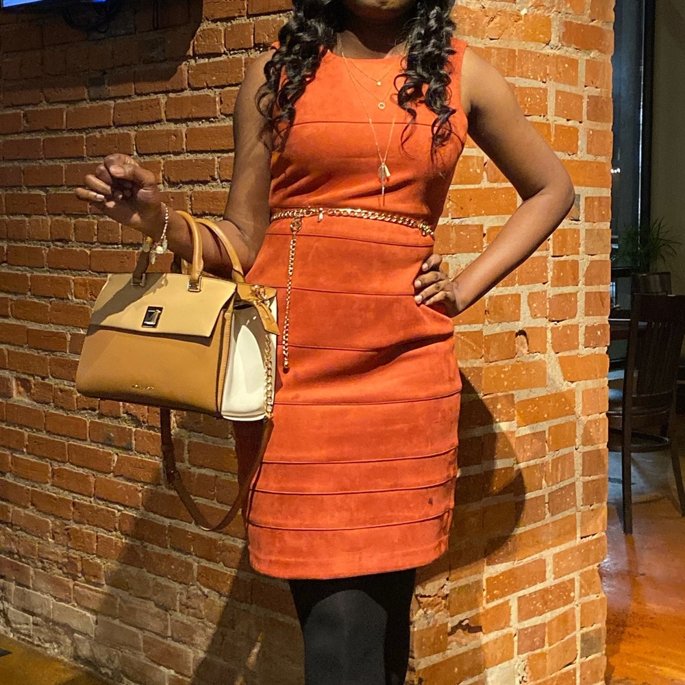Tommy Hilfiger mini dress for fall color dark orange
